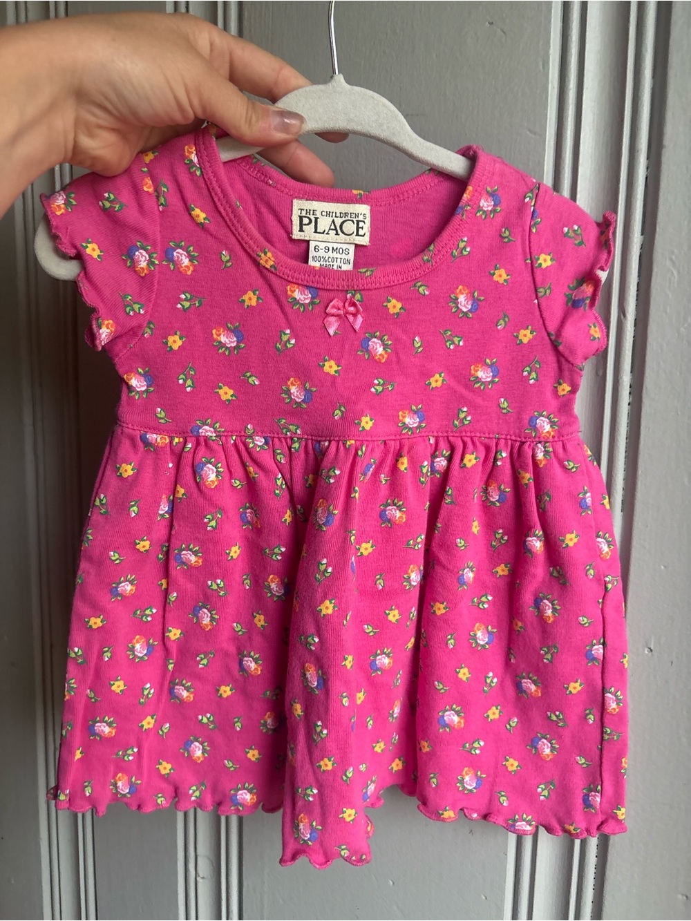 Vintage Girls The Children's Place Pink Floral Baby Dress 9M